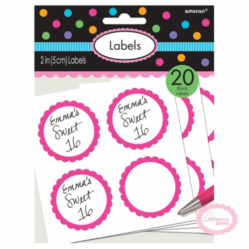 Etiquetas Autocolantes Rosa Forte